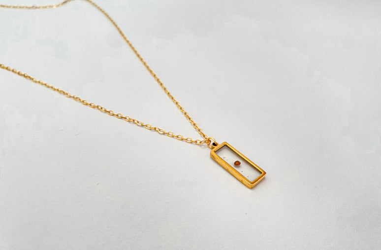 Stainless steel necklace with mustard seed