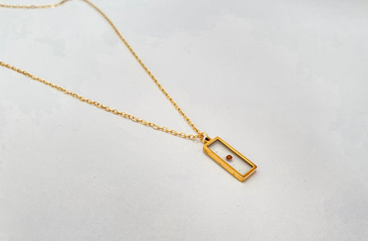 Stainless steel necklace with mustard seed