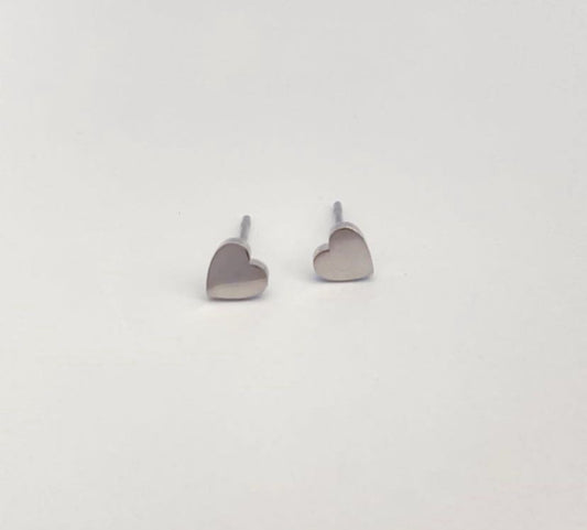 Heart Studs - Silver