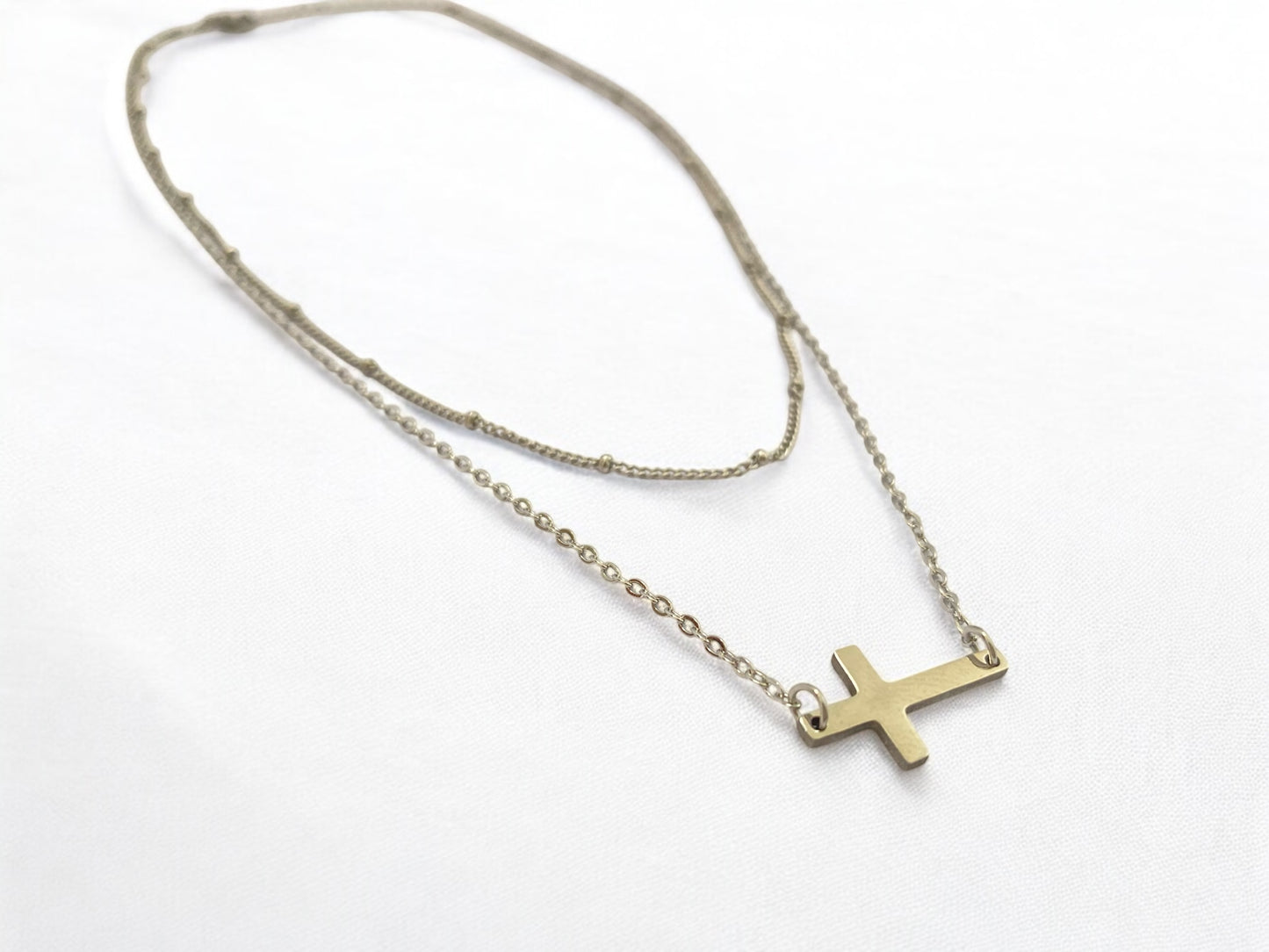 Double Cross Necklace