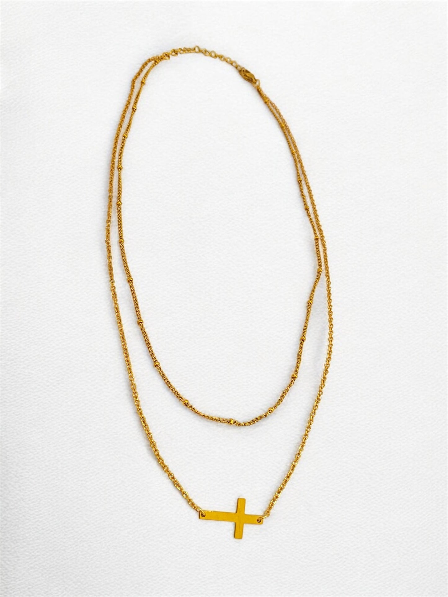 Double Cross Necklace
