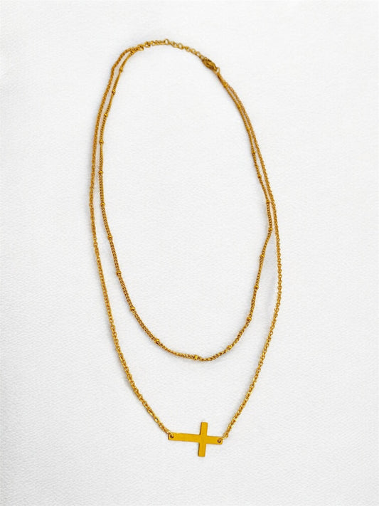 Double Cross Necklace