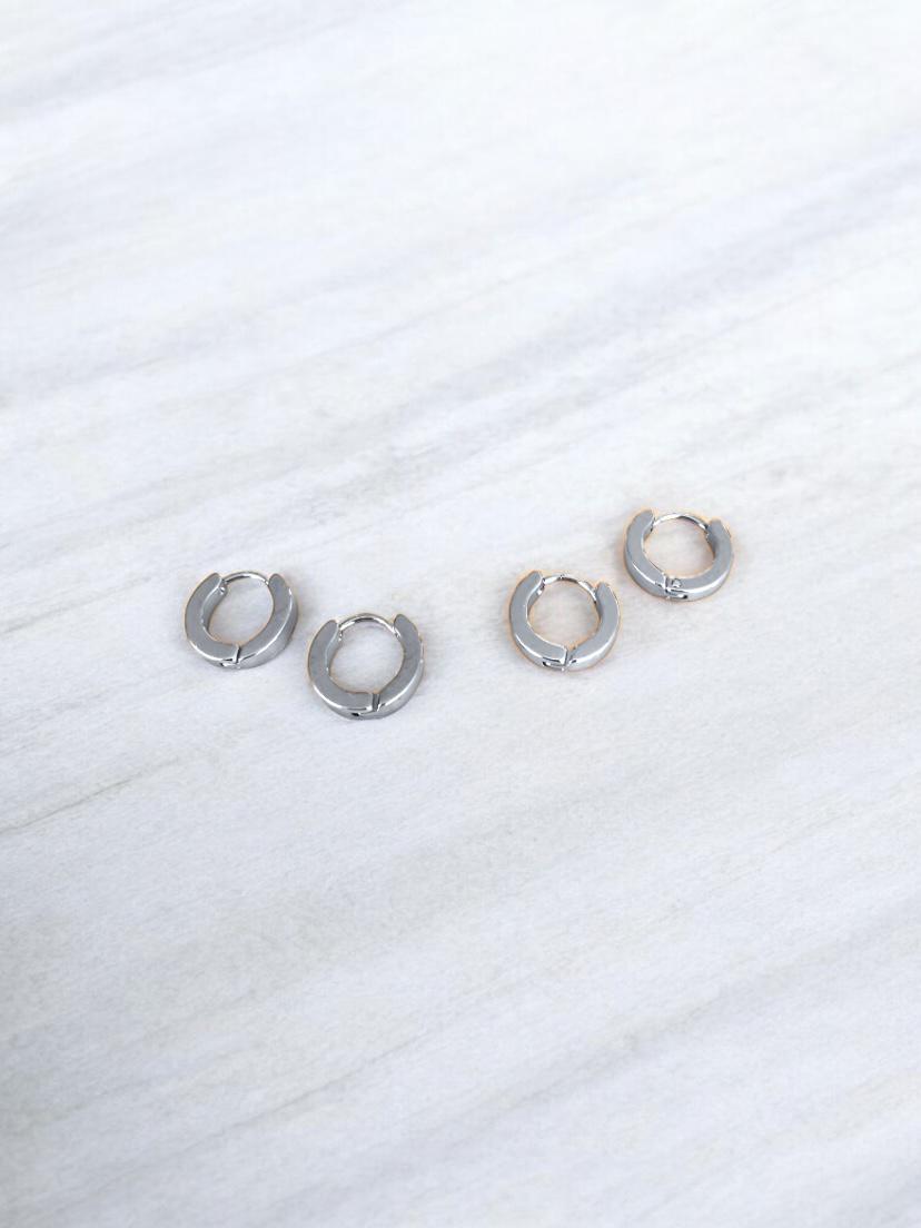 Mini Bold Huggies (Silver)